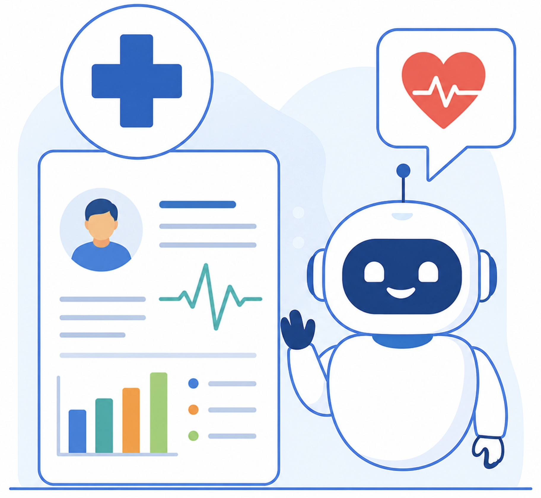 An AI health assistant alongside medical records